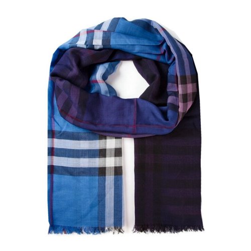 BURBERRY/博柏利 男女通用 中性經典藍色格紋流行圍巾圍脖 3931694