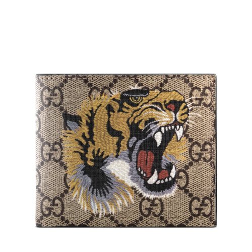 GUCCI/古馳 經(jīng)典款男士老虎印花GGSupreme米色帆布錢包451268 K5Z1N 8666