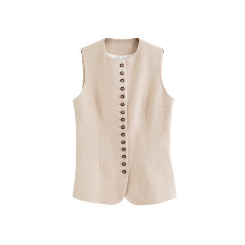 GeleiStory/GeleiStory 春季新款歐版百搭設(shè)計(jì)感小坎肩百搭氣質(zhì)馬甲西服外套四季皆宜 女裝＞女士西裝＞女士西服