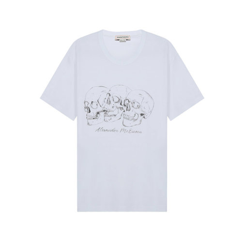 Alexander McQueen/亞歷山大麥昆 2021款 男士短袖T恤 男士棉質(zhì)圓領(lǐng)短袖T恤 662548 QRZ62