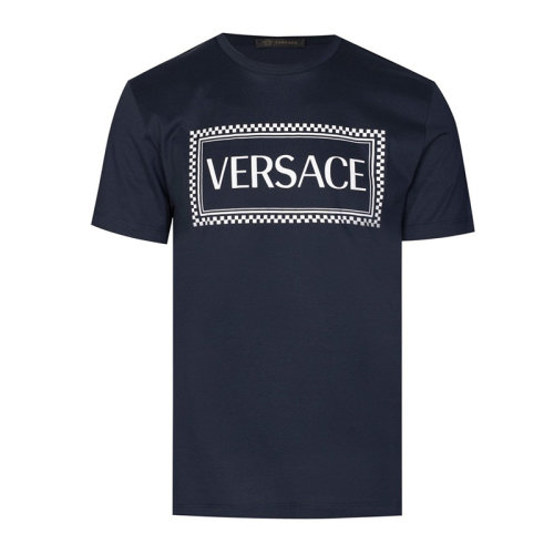 VERSACE/范思哲 男士純色棉質(zhì)經(jīng)典字母徽標(biāo)印花裝飾圓領(lǐng)上衣短袖T恤 A81548-A201952 多色可選