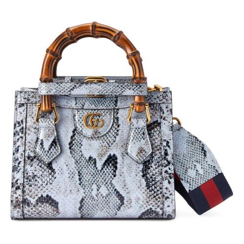  GUCCI古馳 22年秋冬 女士 Gucci Diana竹節(jié)蟒蛇皮迷你托特包 702732 LU3BT 4465