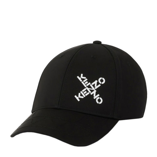 KENZO/高田賢三 【新款】男士黑色滌綸字母印花圖案鴨舌遮陽帽男帽 FA65AC221F21-99