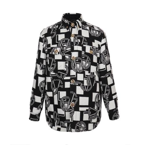  VERSACE/范思哲 男士黑色棉質(zhì)長袖襯衫 A84146A231517 A425 PLFSX