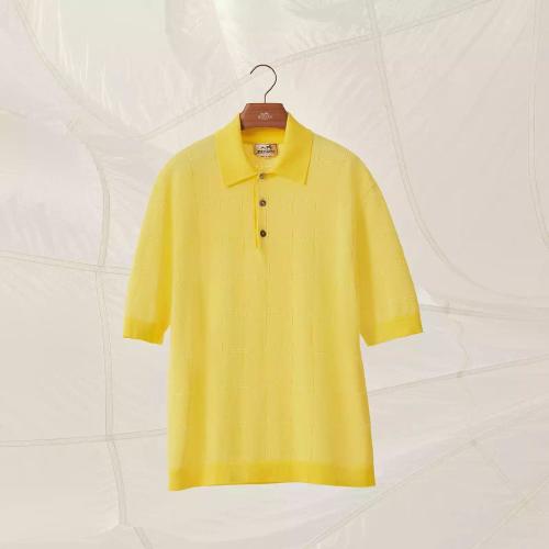  HERMES愛馬仕 22年秋冬 男士 短袖Polo Polo corps boxy ??H en Carreaux?? H257380HA27SM