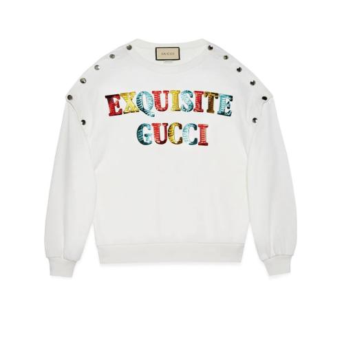  GUCCI古馳 22年秋冬 女士 “Exquisite Gucci”印花棉質衛(wèi)衣 717416 XJEXN 9088