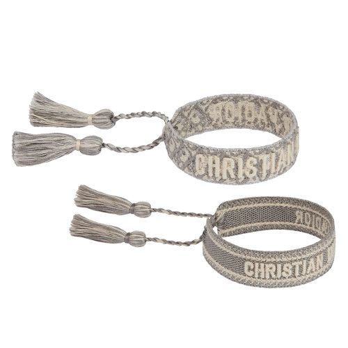 DIOR/迪奧 J'ADIOR系列 女士棉質手工流蘇Dior Oblique圖案手鐲B0961ADRCO_D833