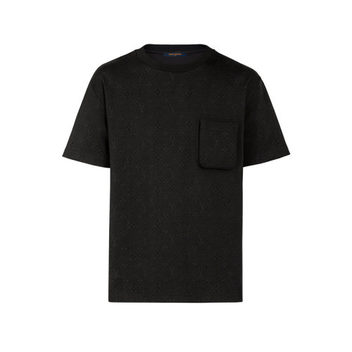 Louis Vuitton/路易威登 22年秋冬新款 MONOGRAM系列 男士黑色純棉3D口袋短袖T恤1A5VI8