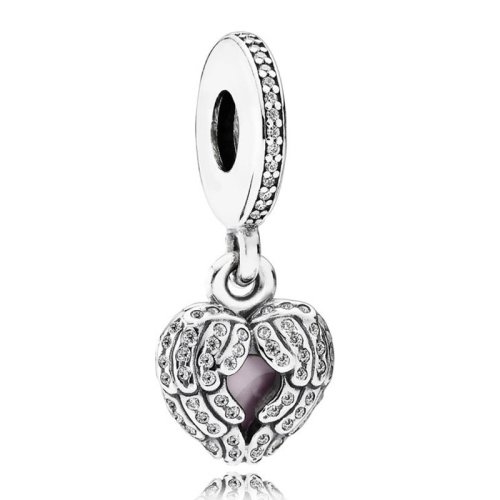 PANDORA/潘多拉 925純銀天使之翼愛心吊墜 791737CZ