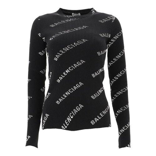 Balenciaga/巴黎世家 19年春夏 圓領(lǐng) 女性 字母 打底衫 黑色 女士針織衫/毛衣 555321.T6140 1070