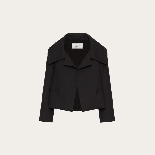  VALENTINO華倫天奴 22年秋冬 女士 夾克 VESTE PETITE EN DOUBLE COMPACT DRILL WB0CE2L56LR0N 預(yù)定商品1-3周發(fā)貨