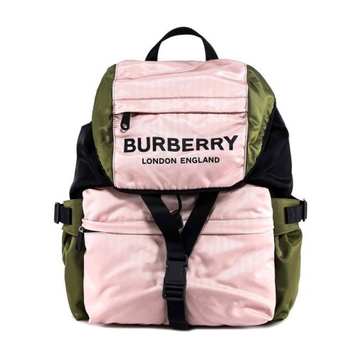 BURBERRY/博柏利 女士時(shí)尚品牌logo印花三色尼龍背包雙肩包旅行包女包 8010502