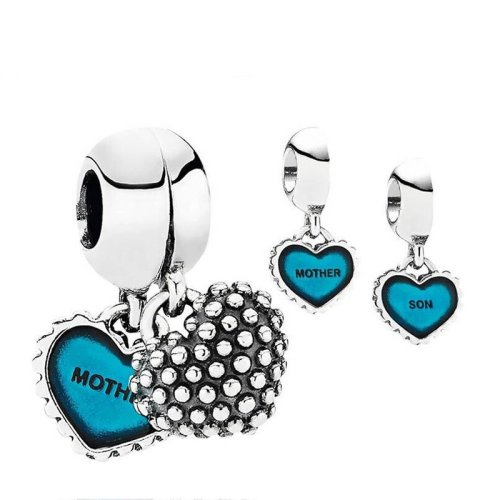 PANDORA/潘多拉  藍(lán)色母子心吊墜 791152EN08