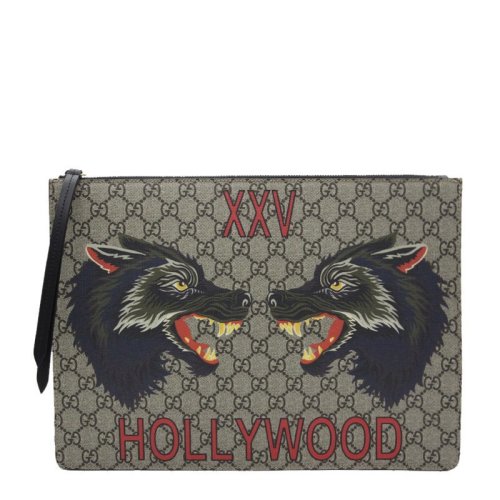 GUCCI/古馳 古琦男包 男士 拼色織物時尚手拿包 429016 9HUCT 8652