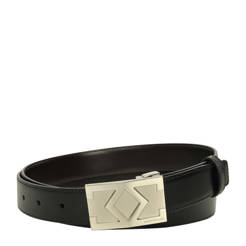 MontBlanc/萬(wàn)寶龍 男士黑色皮革時(shí)尚休閑板扣皮帶腰帶 可裁剪 114425