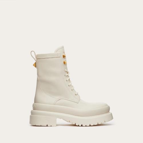  VALENTINO華倫天奴 22年秋冬 女士 短靴 RANGERS ROMAN STUD EN CUIR DE VEAU. TALON?: 50?M