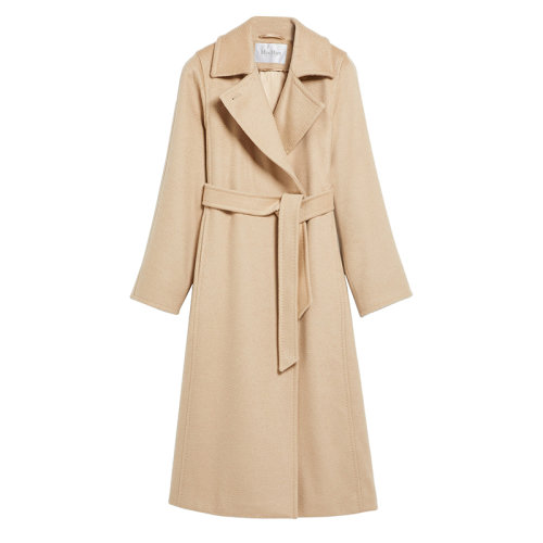 MaxMara/麥絲瑪拉 22年秋冬新款 MANUELA系列 女士白色系駱駝毛浴袍大衣1016162306001