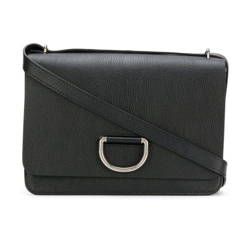 BURBERRY/博柏利 巴寶莉女包 女士黑色皮革D形環(huán)翻蓋單肩斜挎包 40766431