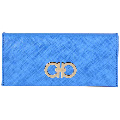 Salvatore Ferragamo/菲拉格慕 女士 女包 藍色皮革時尚卡包錢包 22B481 0642094