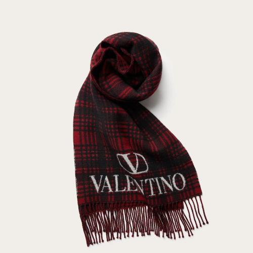 VALENTINO華倫天奴 22年秋冬 男士 圍巾 éCHARPE VLOGO VALENTINO EN LAINE ET CACHEMIRE 1Y2