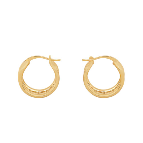 CELINE/賽琳 經(jīng)典MAILLON TRIOMPHE MULTI 系列 金色黃銅鏤空?qǐng)D案圈形耳環(huán)46V186BRA.35OR