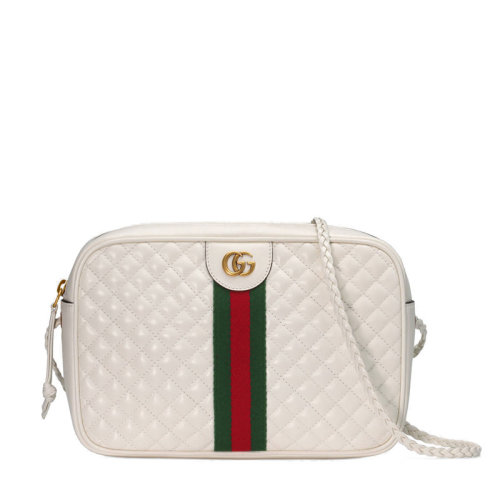 GUCCI/古馳  女包女士牛皮時(shí)尚經(jīng)典雙G紅綠條紋裝飾斜挎包單肩包  541051 0YKMT 1060  GMH0012CD