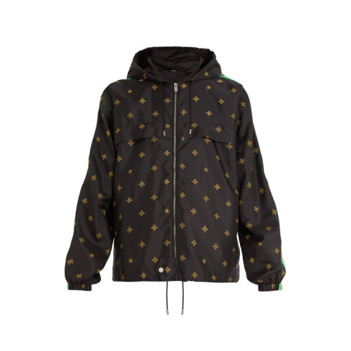 GUCCI/古馳  混色蜜蜂圖案 男士尼龍連帽夾克 501217 Z759B 1815 HQY012345C