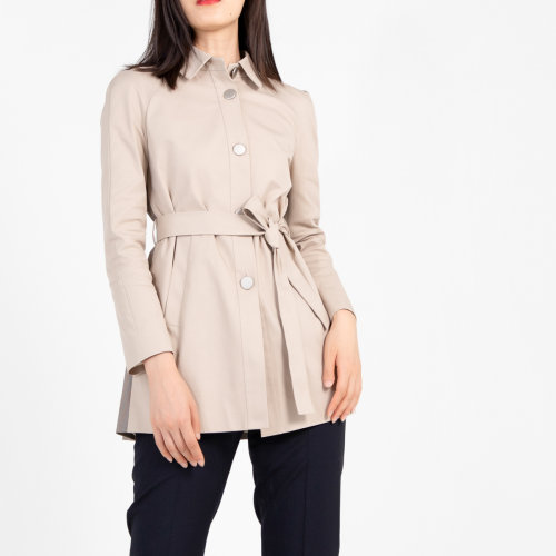 bifubyxingchen/彼伏淺灰色前后不規(guī)則拼接外套女士風(fēng)衣