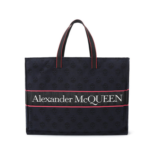 Alexander McQueen/亞歷山大麥昆  男士織物手提單肩包 646453 1AAAF