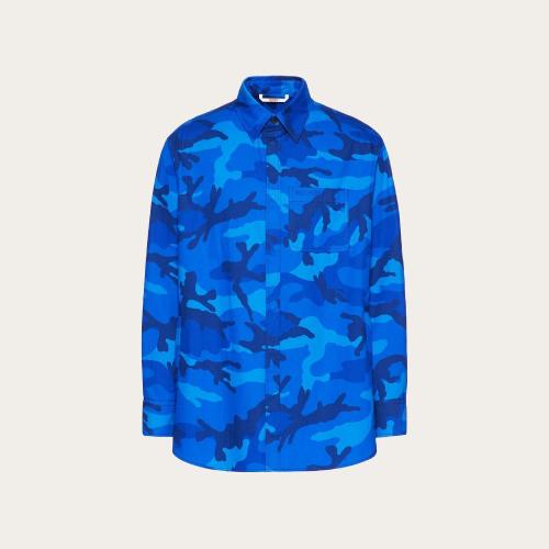  VALENTINO華倫天奴 22年秋冬 男士 夾克 SURCHEMISE EN COTON A_VEC IMPRIMé CAMOUFLAGE ET B