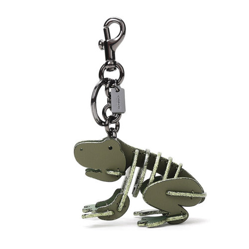 COACH/蔻馳  時尚小青蛙鉻鞣皮革掛件吊飾鑰匙扣 21514_BKBH4