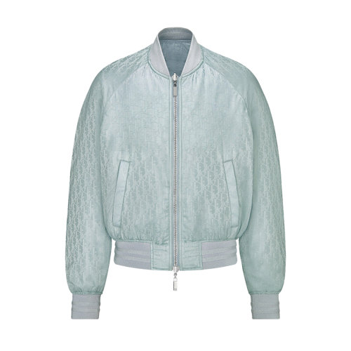 DIOR/迪奧 22年早春新款 男士灰色尼龍科技提花面料老花印花雙面飛行員夾克183C432C4462_C888