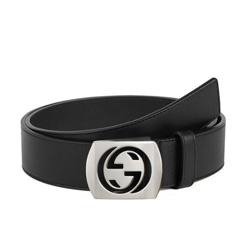  GUCCI/古馳 男士 黑色皮革時尚皮帶腰帶 387031 AP00N 1000