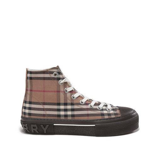 BURBERRY/博柏利 【22秋冬新款】 男款織物高幫系帶休閑運動鞋帆布鞋Vintage格紋 80556611