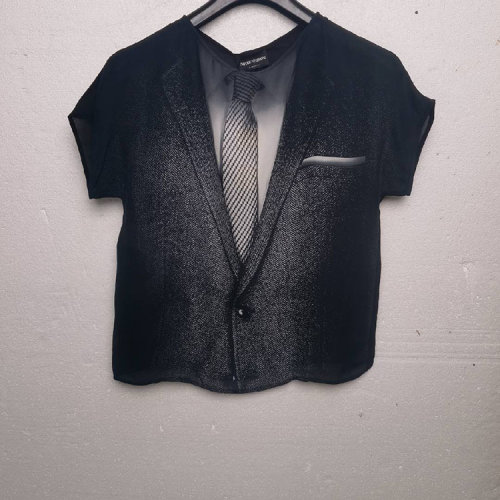 Emporio Armani/安普里奧阿瑪尼 （黑色系）混色女士短袖上衣