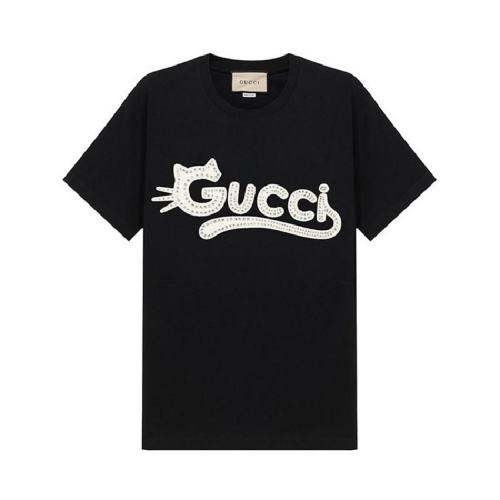  GUCCI/古馳 男士黑色棉質(zhì)短袖T恤 615044 XJDGW 1289 PLFSX