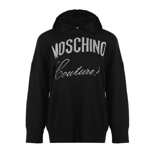 MOSCHINO/莫斯奇諾21新品字母圖案連帽套頭女士針織衫/毛衣A091855000
