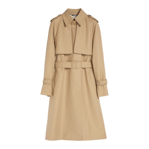 MaxMara/麥絲瑪拉 22年早春新款 OLIO系列 女士米色棉質(zhì)混紡防水風(fēng)衣夾克5021032706009