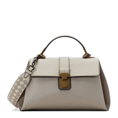 Bottega Veneta 寶緹嘉   女士白色牛皮翻蓋單肩包斜挎包手提包