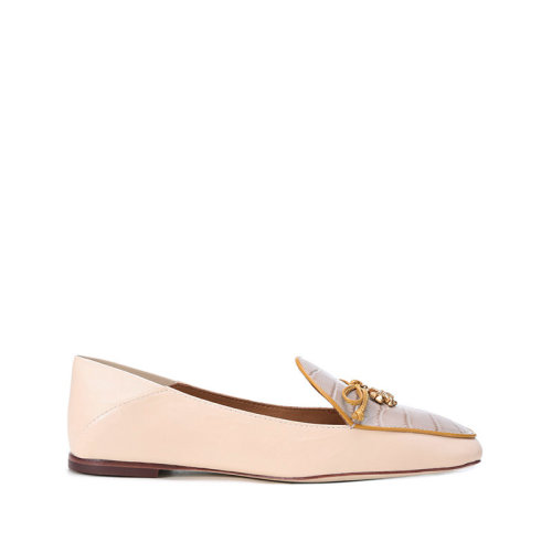 Tory Burch/湯麗柏琦【22年新款】TB女鞋 皮革蝴蝶結(jié)裝飾可踩腳平底樂福鞋單鞋 872