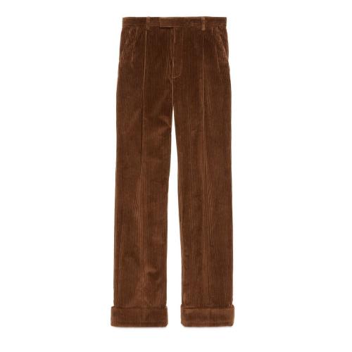  GUCCI古馳 22年秋冬 男士 天鵝絨燈芯絨混紡長褲 710545 ZAJYG 2307