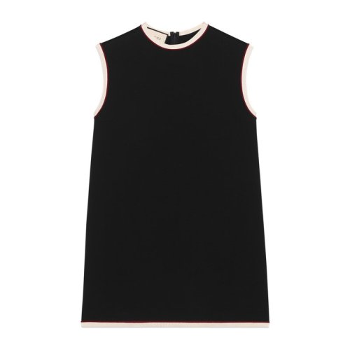 GUCCI 古馳 女士黑色彈力粘膠無(wú)袖運(yùn)動(dòng)T恤