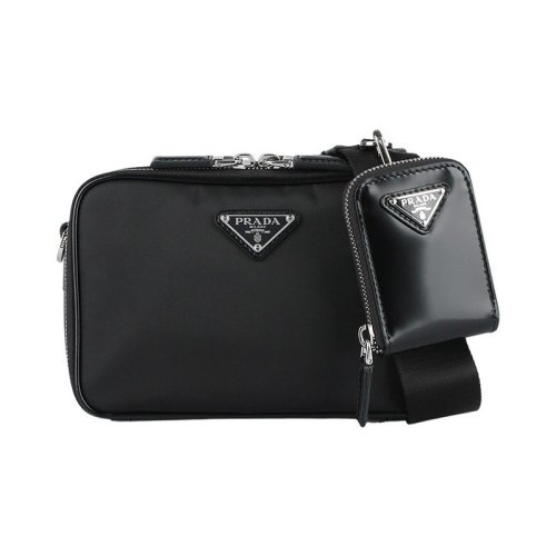  PRADA/普拉達(dá) 男士黑色皮革斜挎包 2VH070 789 F0002 PLSX