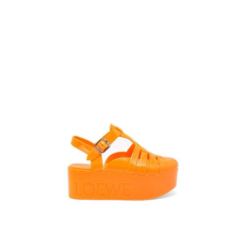  LOEWE羅意威 22年秋冬 女士 平底涼鞋 Wedge sandal in recycled PVC L616S10X12-9100