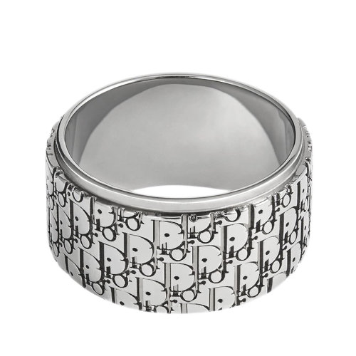 DIOR/迪奧 男士銀質(zhì)環(huán)繞OBLIQUE圖案戒指R0893HOMST_D990