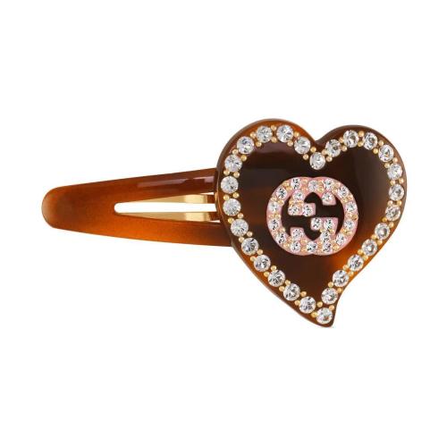  GUCCI古馳 22年秋冬 女士 GG愛心發(fā)夾 679036 I9354 8520 預定商品2-6周發(fā)貨