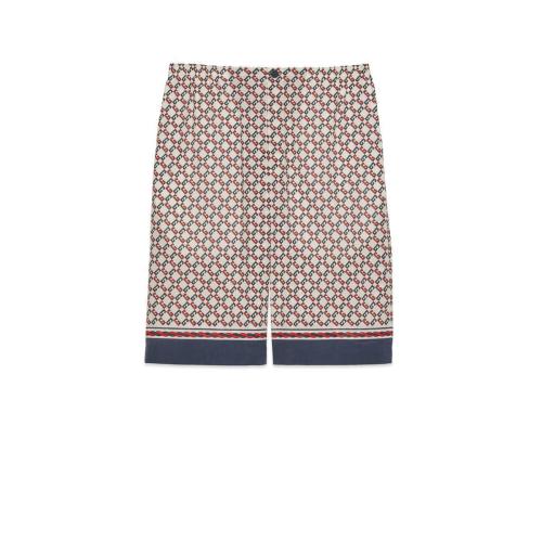  GUCCI古馳 22年秋冬 男士 幾何G印花平紋細(xì)布短褲 672698 ZAIZY 9093