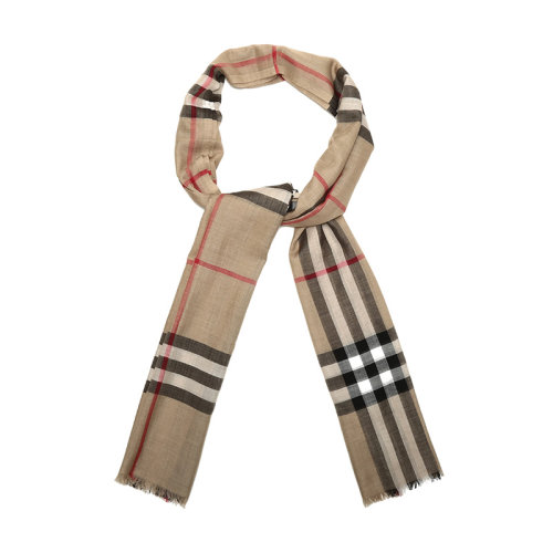 BURBERRY/博柏利 男女通用款綿羊毛/桑蠶絲圍巾絲巾 80184681