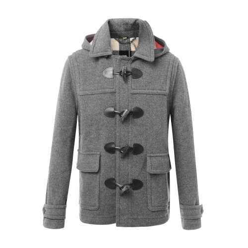 BURBERRY/博柏利 巴寶莉 羊毛百搭款牛角扣大衣  男裝 外套 風(fēng)衣 男士大衣 商務(wù)休閑大衣瑕疵特賣（陳列痕跡，不影響使用）