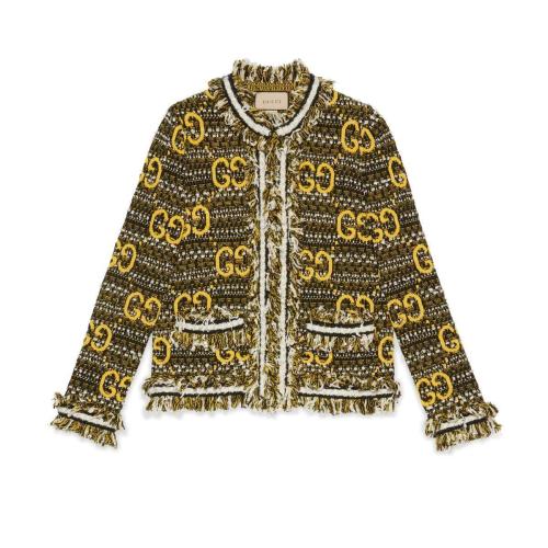  GUCCI古馳 22年秋冬 女士 羊毛馬海毛GG開(kāi)衫 717469 XKCQX 1127